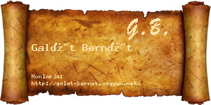 Galát Bernát névjegykártya